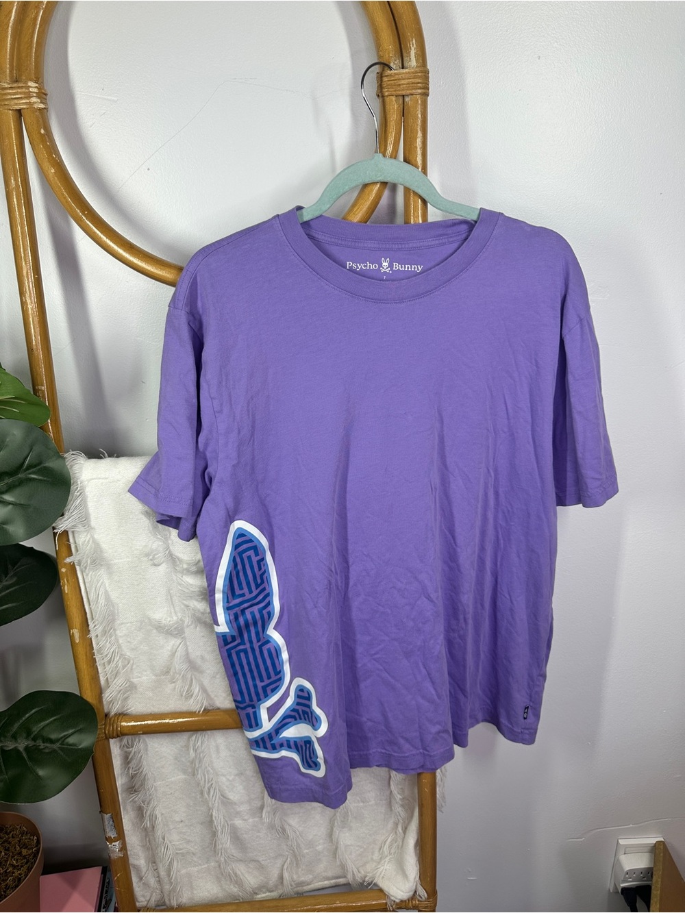 Psycho Bunny Purple Short Sleeve Graphic Tshirt Sz 7 (XL)